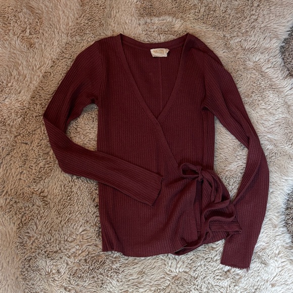 Nation LTD Tops - Nation LTD Arabella Waffle Thermal Wrap Top